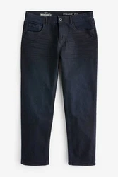 Next Straight-Jeans Straight-Fit Stretch-Jeans mit Gürtel Dunkelblau/Blau