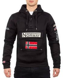 Kapuzenpullover Herren Hoodie bagymclass Black S mit Norwegen Fahne als Emblem