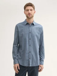 TOM TAILOR Langarmhemd Strukturiertes Hemd Hellblau/Blau/Grau/Dunkelblau