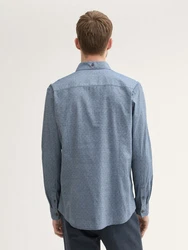 TOM TAILOR Langarmhemd Strukturiertes Hemd Hellblau/Blau/Grau/Dunkelblau
