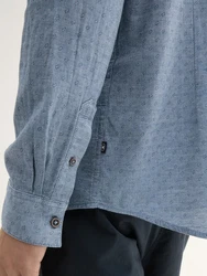 TOM TAILOR Langarmhemd Strukturiertes Hemd Hellblau/Blau/Grau/Dunkelblau