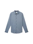 TOM TAILOR Langarmhemd Strukturiertes Hemd Hellblau/Blau/Grau/Dunkelblau