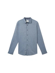 TOM TAILOR Langarmhemd Strukturiertes Hemd Hellblau/Blau/Grau/Dunkelblau