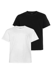 BOSS Rundhalsshirt B-TShirtRN 2P Comfor Weiß/Schwarz