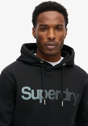 Superdry Sweatshirt Kapuzensweatshirt Core Logo Fade Loose Hood dunkelgrau/schwarz