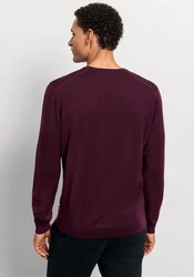 OLYMP Rundhalspullover Strick Casual Dunkelrot/Lila/Rosa