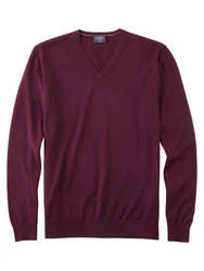 OLYMP Rundhalspullover Strick Casual Dunkelrot/Lila/Rosa