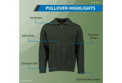 German Wear Trachtenstrickjacke OP5 Herren Dunkelgrün
