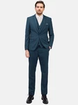 Allthemen Anzug Slim Fit 3-teilig Herren Businessanzug Blau/Dunkelblau/Türkis