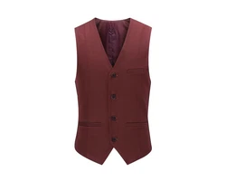 Allthemen Anzug Slim Fit 3-teilig Herren Businessanzug Dunkelrot/Rot/Bordeaux