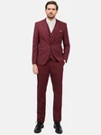 Allthemen Anzug Slim Fit 3-teilig Herren Businessanzug Dunkelrot/Rot/Bordeaux