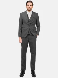 Anzug (3 tlg, Sakko & Hose & Weste) Herren Eleganter Businessanzug im Slim Fit