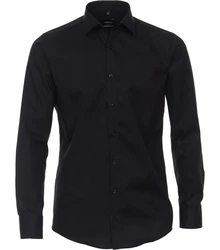 VENTI Langarmhemd Hemd (001880) Kent schwarz