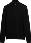 Superdry Pullover Essential EMB Knit Half Zip Schwarz/Dunkelrot