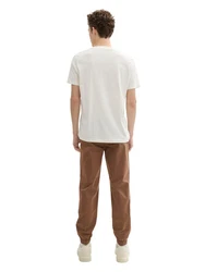 TOM TAILOR Denim Chinohose mit Gummizug am Bein und Bindeband Beige/Weiß/Braun/Khaki/Creme