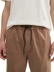 TOM TAILOR Denim Chinohose mit Gummizug am Bein und Bindeband Beige/Weiß/Braun/Khaki/Creme