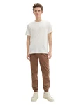 TOM TAILOR Denim Chinohose mit Gummizug am Bein und Bindeband Beige/Weiß/Braun/Khaki/Creme