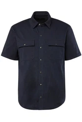 JP1880 Kurzarmhemd Modern Fit Kent-Kragen Dunkelblau