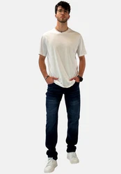 Elara Slim-fit-Jeans Herren Jeans Slim Fit Hose Denim Stretch Weiß/Creme
