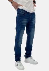 Elara Slim-fit Jeans Herren Jeans Slim Fit Hose Denim Stretch (1-tlg) Weiß/Creme/Hellblau