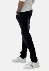 Elara Slim-fit Jeans Herren Jeans Slim Fit Hose Denim Stretch (1-tlg) Schwarz
