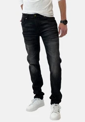 Elara Slim-fit Jeans Herren Jeans Slim Fit Hose Denim Stretch (1-tlg) Schwarz