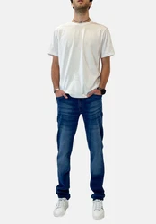 Elara Slim-fit-Jeans Herren Slim Fit Hose Denim Stretch Weiß/Hellblau/Creme/Braun