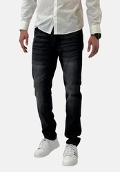 Elara Slim-fit-Jeans Herren Slim Fit Hose Denim Stretch Creme/Weiß/Rot