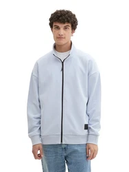TOM TAILOR Denim Sweatshirt Zipper Jacket Grau/Hellblau/Blau