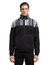 CARLO COLUCCI Sweatjacke Di Tonno Schwarz/Grau/Silber