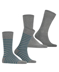 Esprit Socken Fine Stripe 2-Pack Grau/Dunkelblau/Dunkelgrau