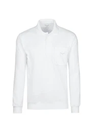 Trigema Sweatshirt Langarm Polo blau/nightblau/melange