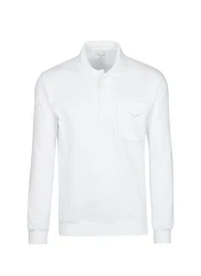 Trigema Sweatshirt Langarm Polo blau/nightblau/melange