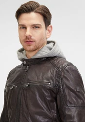 Mauritius Lederjacke GMRayco Dunkelbraun/Grau/Dunkelrot/Braun