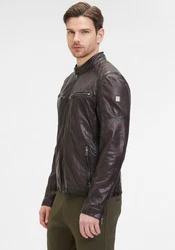 Mauritius Lederjacke GMRayco Dunkelbraun/Grau/Dunkelrot/Braun