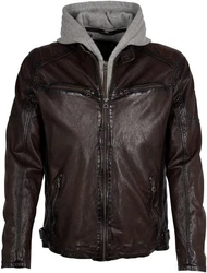 Mauritius Lederjacke GMRayco Dunkelbraun/Grau/Dunkelrot/Braun