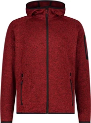 CMP Strickfleecejacke MAN JACKET FIX HOOD Dunkelgrau/Grau/Schwarz