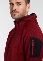 CMP Strickfleecejacke MAN JACKET FIX HOOD Dunkelgrau/Grau/Schwarz
