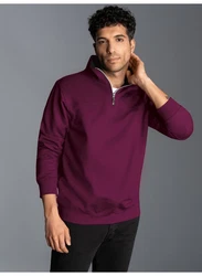 Trigema Sweatshirt mit Reißverschluss rot