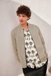 Next Leinensakko Bomberjacke Nova Fides Khaki/Beige/Hellblau