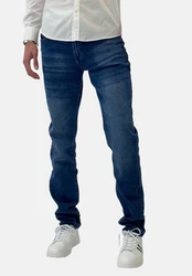 Elara Slim-Fit Jeans Herren Denim Stretch Hose (1-tlg) Creme/Weiß/Blau