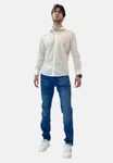 Elara Slim-Fit Jeans Herren Denim Stretch Hose (1-tlg) Creme/Weiß/Blau