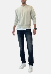 Elara Slim-Fit Jeans Herren Denim Stretch Hose (1-tlg) Creme/Beige/Khaki/Weiß/Braun/Rot