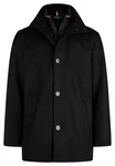 HECHTER PARIS Wolljacke mit Reißverschluss und Knopfleiste Schwarz