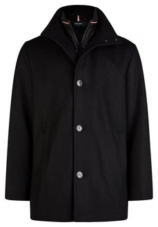 HECHTER PARIS Wolljacke mit Reißverschluss und Knopfleiste Schwarz