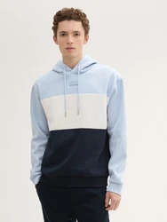 TOM TAILOR Denim Sweatshirt Hoodie mit Print Blau/Hellblau