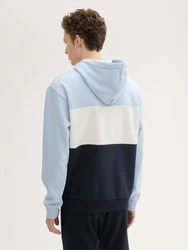 TOM TAILOR Denim Sweatshirt Hoodie mit Print Blau/Hellblau