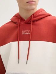 TOM TAILOR Denim Sweatshirt Hoodie mit Print Colorblock