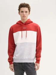 TOM TAILOR Denim Sweatshirt Hoodie mit Print Colorblock