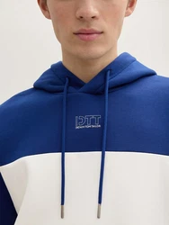 TOM TAILOR Denim Sweatshirt Hoodie mit Print Dunkelblau/Blau/Grau/Hellblau